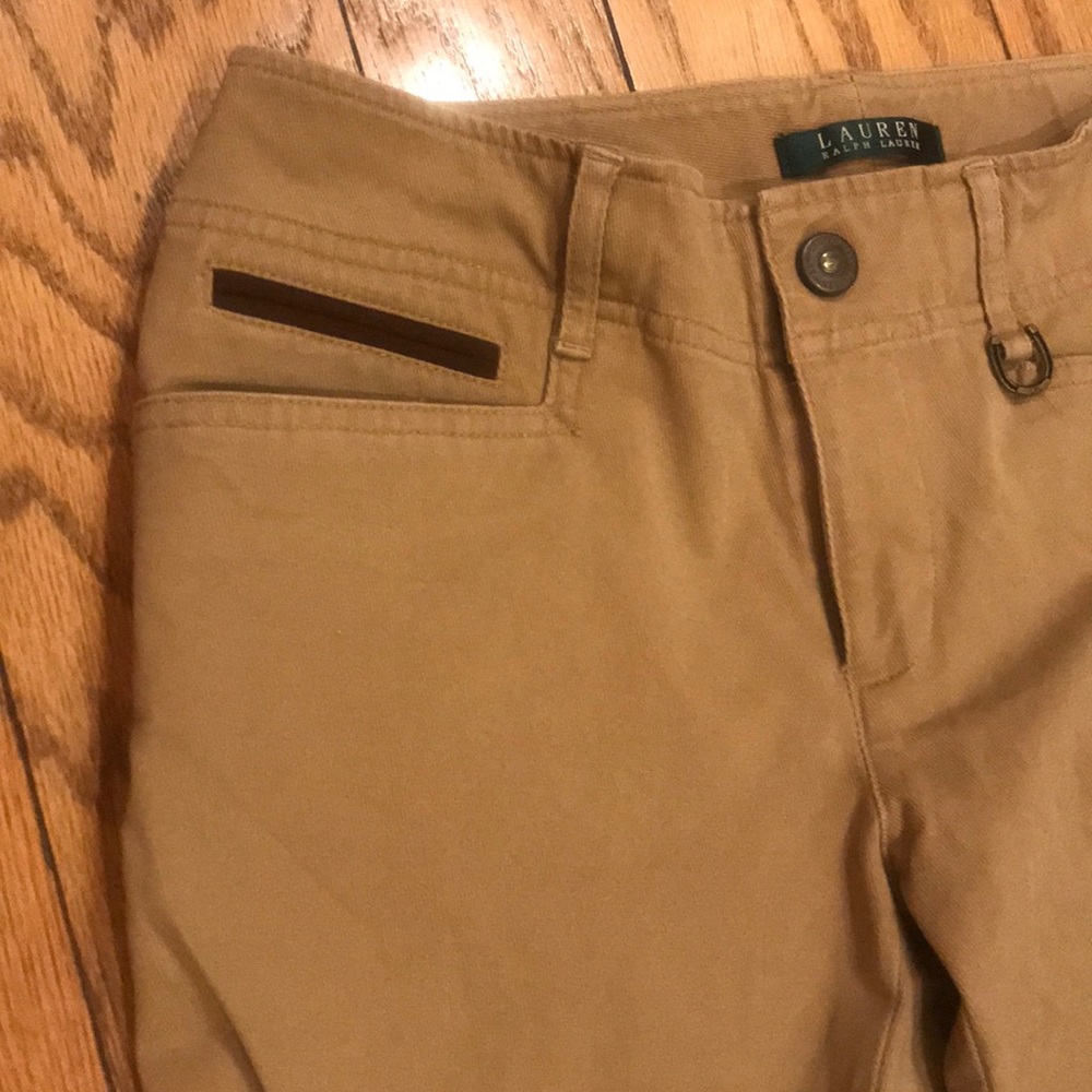 Ralph Lauren Tan ankle length cropped Khakis